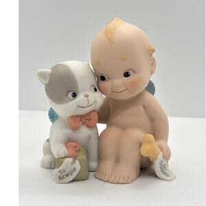 VTG 1993 Enesco/Jesco, Rose O'Neill Porcelain Kewpie Doll & Dog, w/Box & Tag